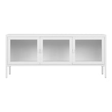Arlo TV-Board mit 3 Glastüren – Stahl Weiß, 130 × 40 × 55 cm von Luiva Living