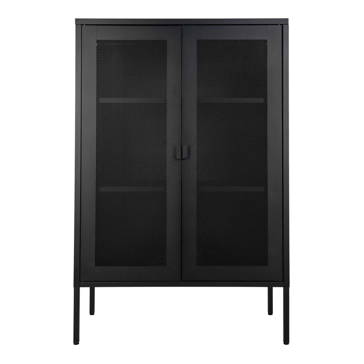 Kari Schrank mit 2 Gittertüren – Stahl Schwarz, 80 × 40 × 120 cm von Luiva Living