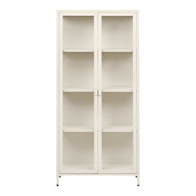 Arlo Vitrine mit 2 Glastüren – Stahl Cremeweiß, 80 × 35 × 175 cm von Luiva Living