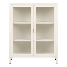 Arlo Vitrine mit 2 Glastüren – Stahl Cremeweiß, 80 × 40 × 101 cm von Luiva Living