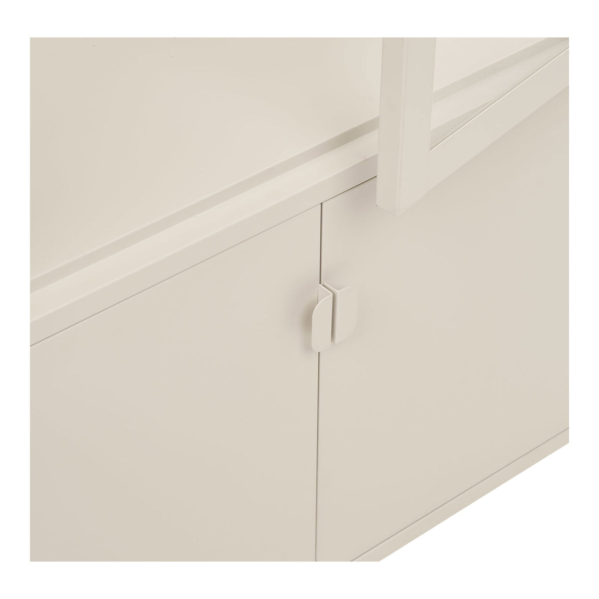 Arlo Vitrine mit 4 Türen – Stahl Cremeweiß, 80 × 35 × 180 cm – Ansicht 5