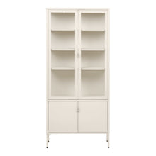 Arlo Vitrine mit 4 Türen – Stahl Cremeweiß, 80 × 35 × 180 cm von Luiva Living