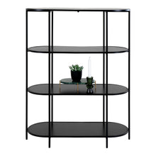 Sami Regal in ovaler Form – Schwarz, Gestell Schwarz, 85 × 36 × 111 cm von Luiva Living