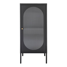 Carl Vitrine mit Riffelglastür – Stahl Schwarz, 50 × 35 × 110 cm von Luiva Living