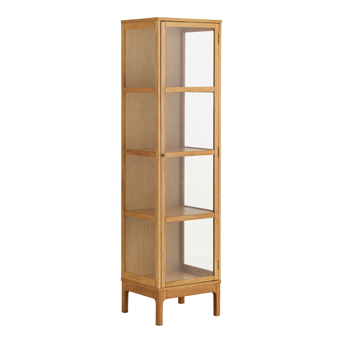 Fine Schrank mit Glastür – Eiche/Eichenfurnier Natur, 47 × 40 × 180 cm – Ansicht 2