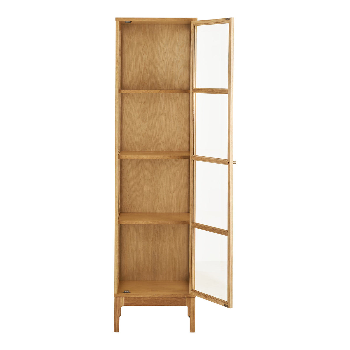 Fine Schrank mit Glastür – Eiche/Eichenfurnier Natur, 47 × 40 × 180 cm – Ansicht 3