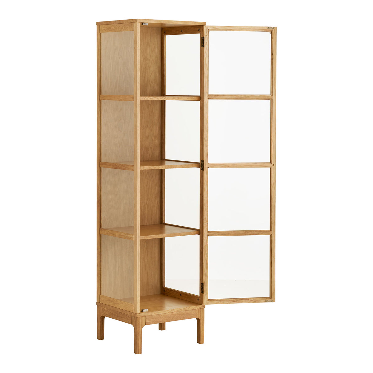 Fine Schrank mit Glastür – Eiche/Eichenfurnier Natur, 47 × 40 × 180 cm – Ansicht 4