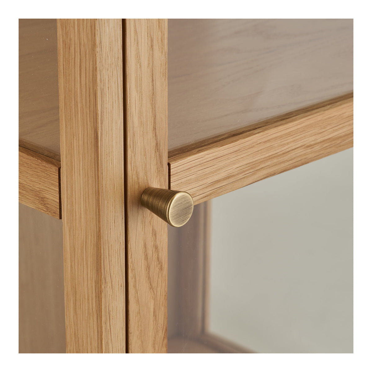 Fine Schrank mit Glastür – Eiche/Eichenfurnier Natur, 47 × 40 × 180 cm – Ansicht 5