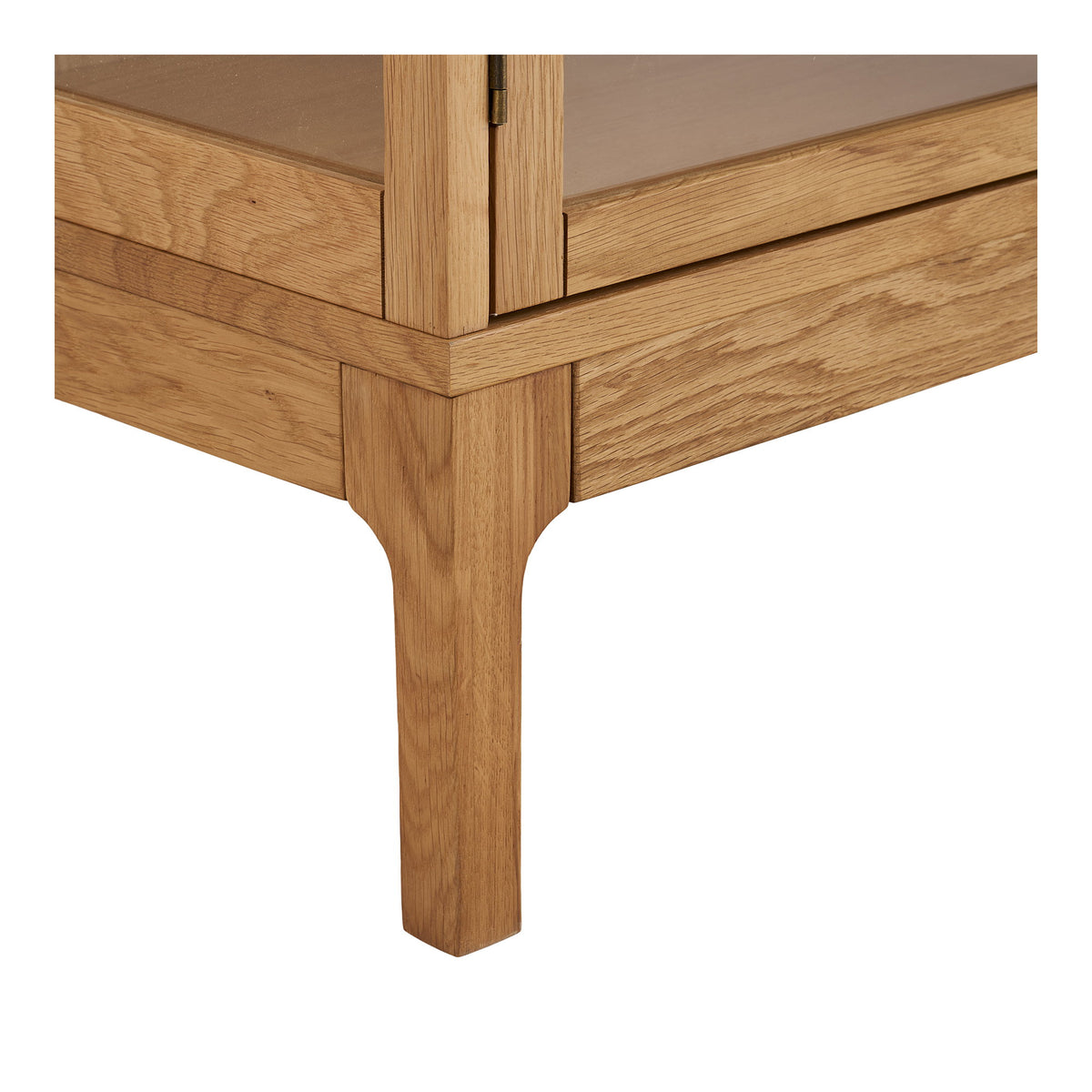 Fine Schrank mit 2 Glastüren – Eiche/Eichenfurnier Natur, 40 × 90 × 126 cm – Ansicht 6
