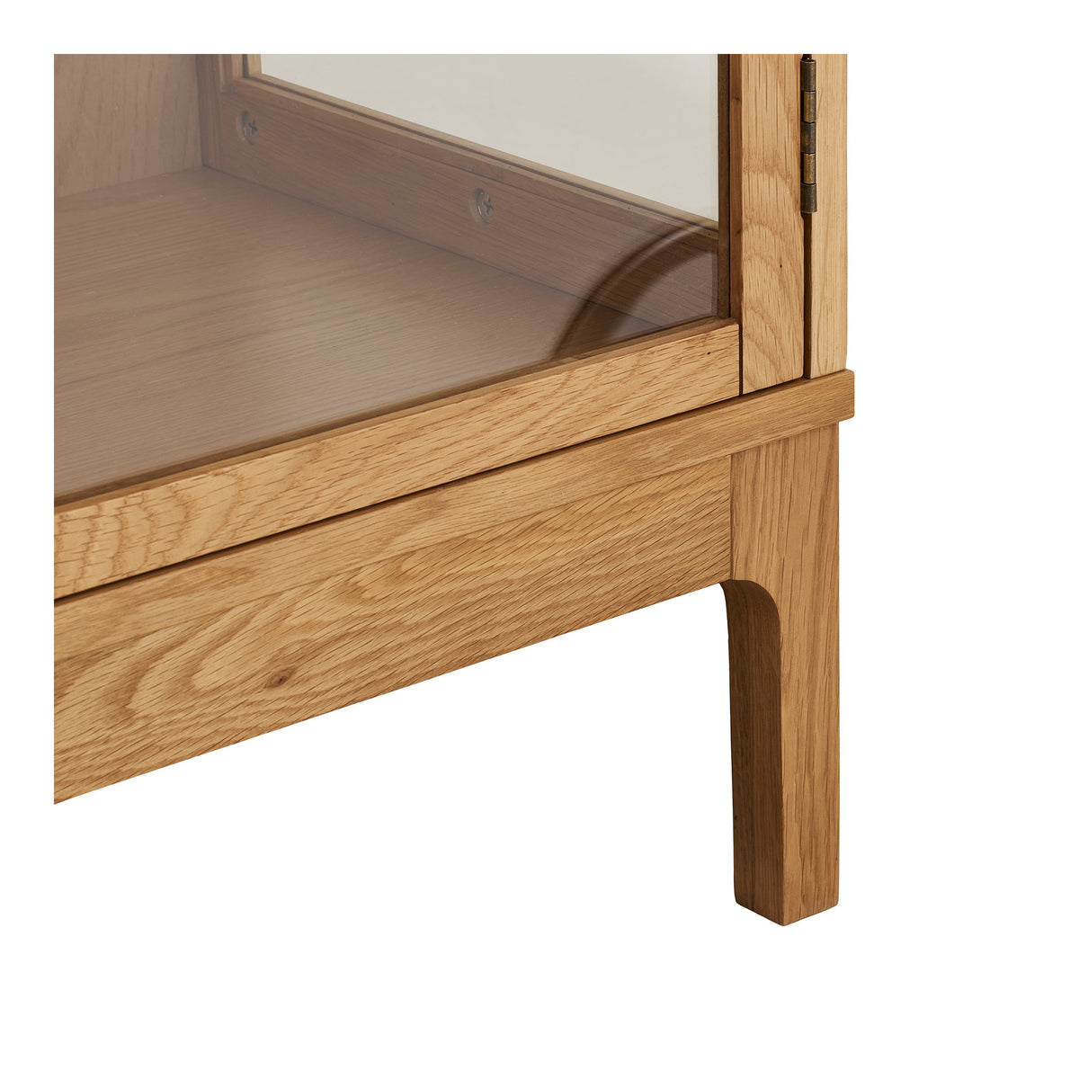Fine Schrank mit 2 Glastüren – Eiche/Eichenfurnier Natur, 40 × 90 × 126 cm – Ansicht 7