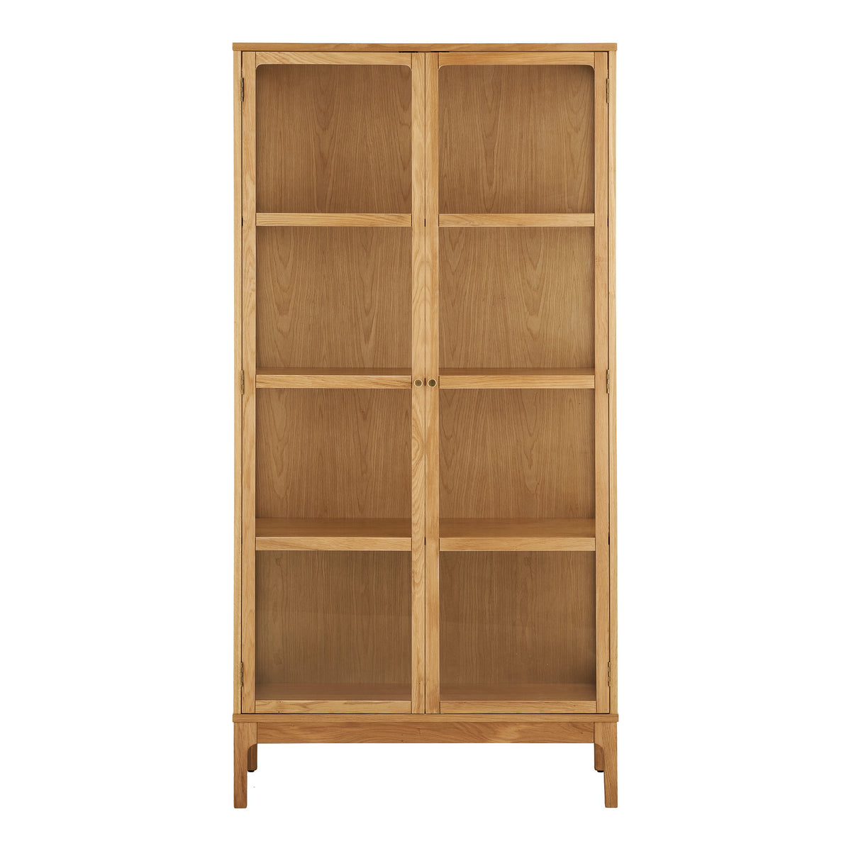 Fine Schrank mit 2 Glastüren – Eiche/Eichenfurnier Natur, 40 × 90 × 180 cm von Luiva Living