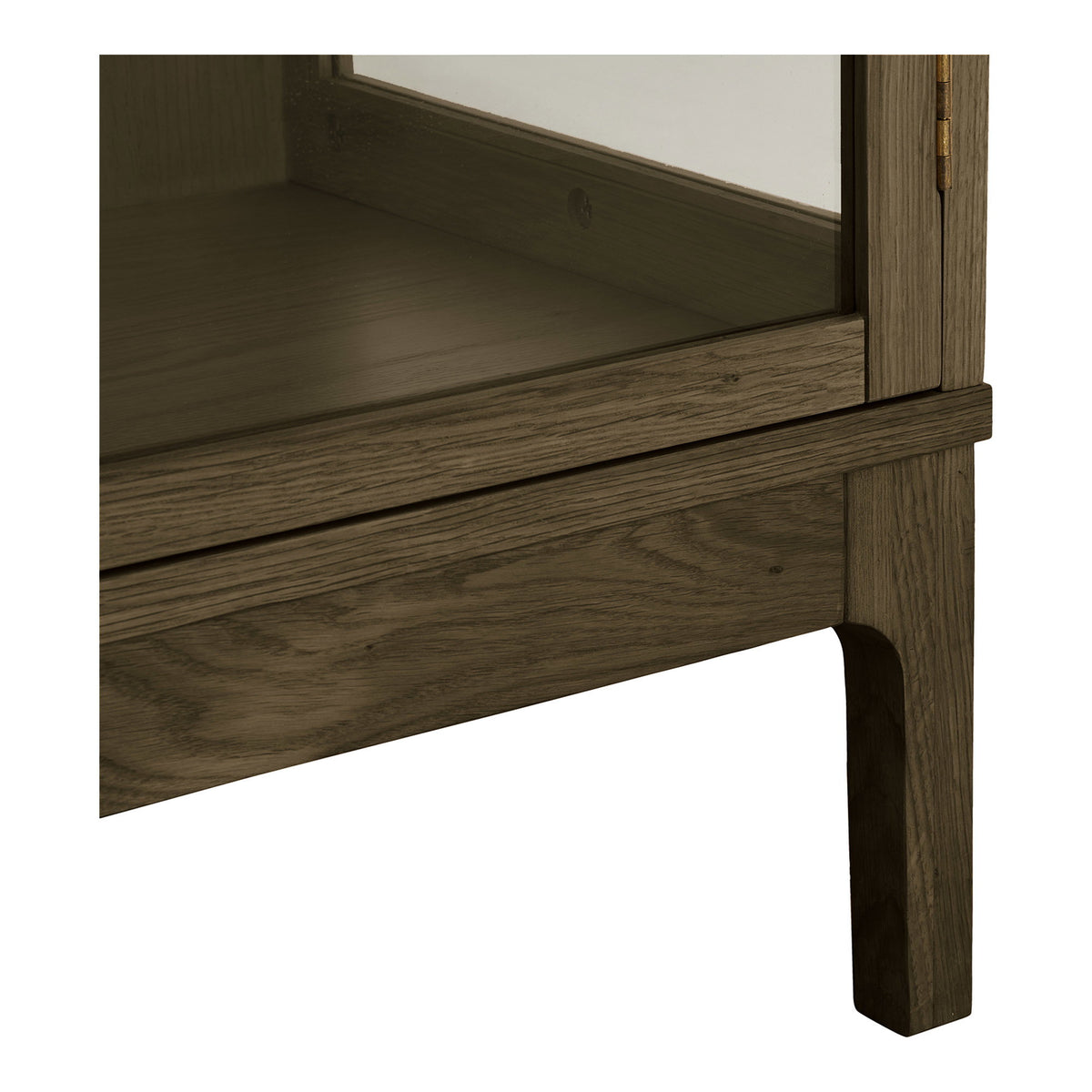 Fine Schrank mit 2 Glastüren – Eiche/Eichenfurnier Dunkelbraun, 40 × 90 × 180 cm – Ansicht 6