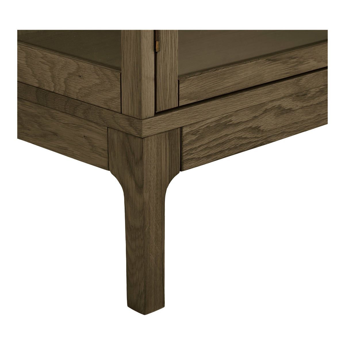 Fine Schrank mit 2 Glastüren – Eiche/Eichenfurnier Dunkelbraun, 40 × 90 × 126 cm – Ansicht 6