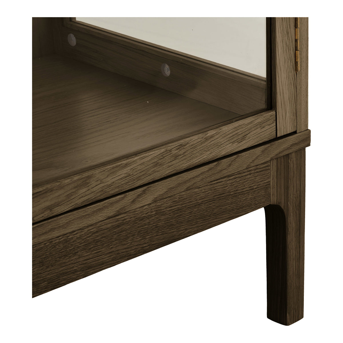 Fine Schrank mit Glastür – Eiche/Eichenfurnier Dunkelbraun, 47 × 40 × 180 cm – Ansicht 6