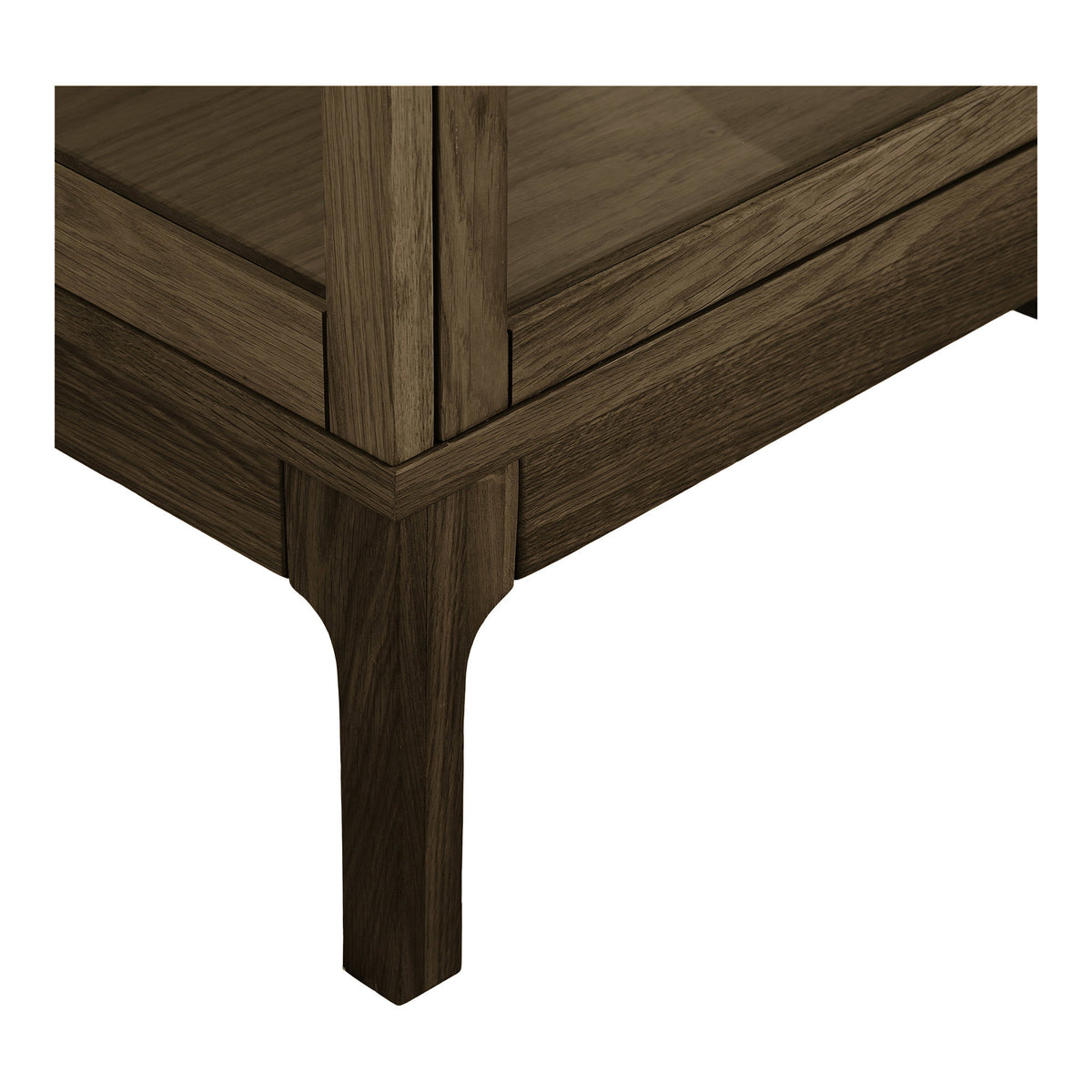 Fine Schrank mit Glastür – Eiche/Eichenfurnier Dunkelbraun, 47 × 40 × 180 cm – Ansicht 7