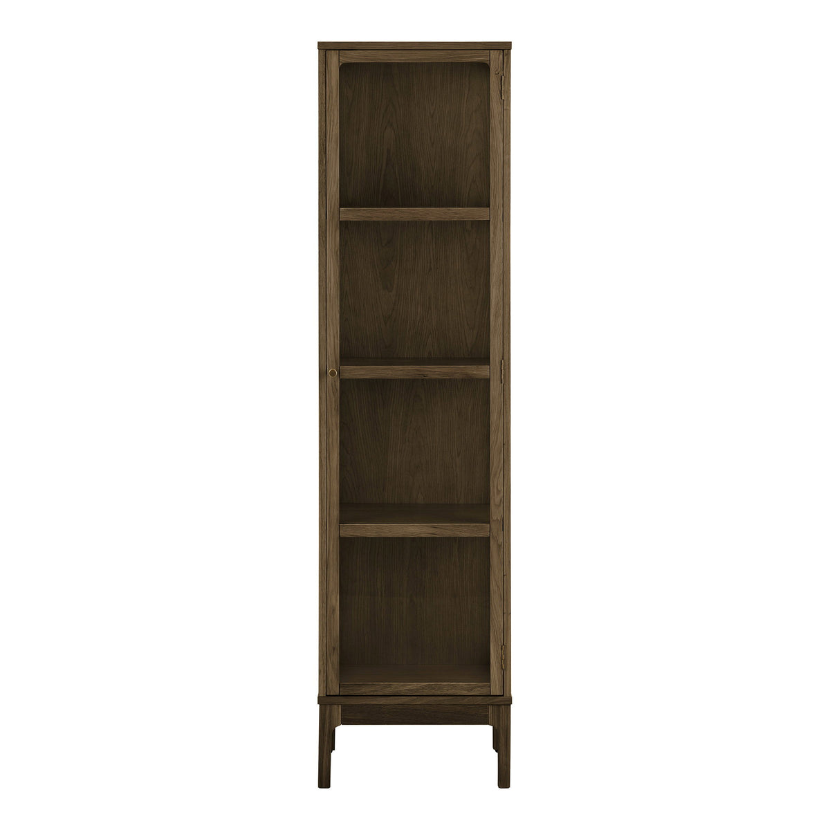 Fine Schrank mit Glastür – Eiche/Eichenfurnier Dunkelbraun, 47 × 40 × 180 cm von Luiva Living