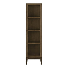 Fine Schrank mit Glastür – Eiche/Eichenfurnier Dunkelbraun, 47 × 40 × 180 cm von Luiva Living