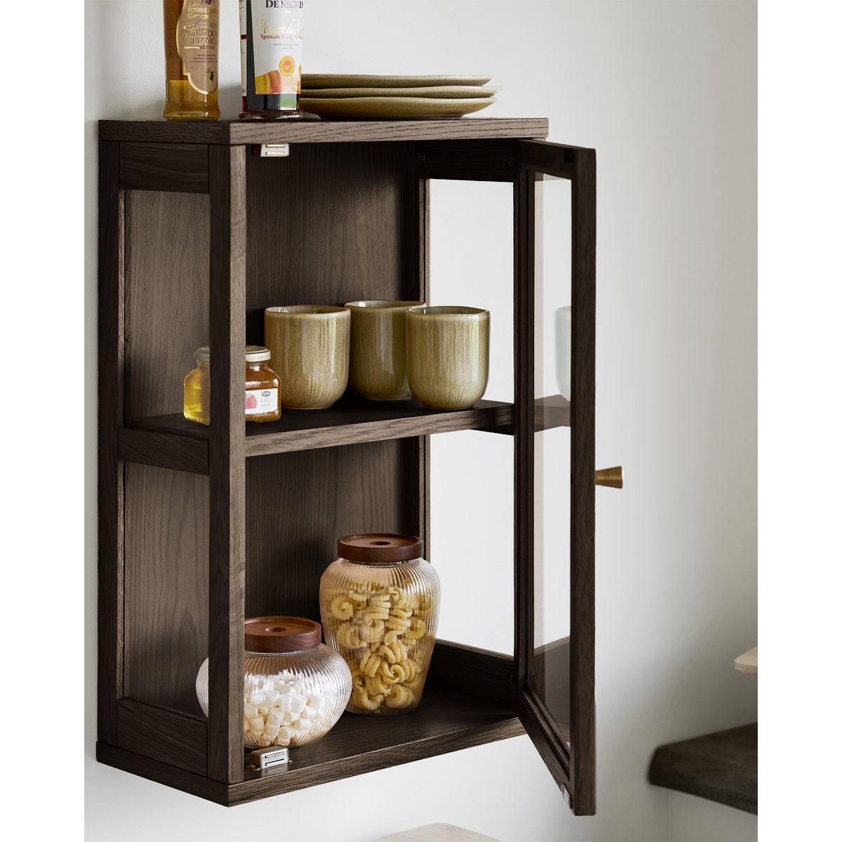 Fine Hängeschrank – Eiche/Eichenfurnier Dunkelbraun, 20 × 40 × 60 cm – Ansicht 6