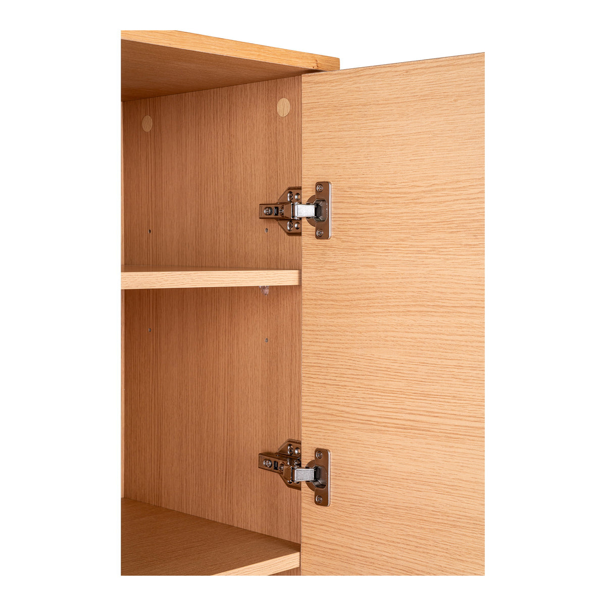 Gunnar Highboard mit 2 Türen – Eichenfurnier Natur, Beine Schwarz, 80 × 40 × 130 cm – Ansicht 5