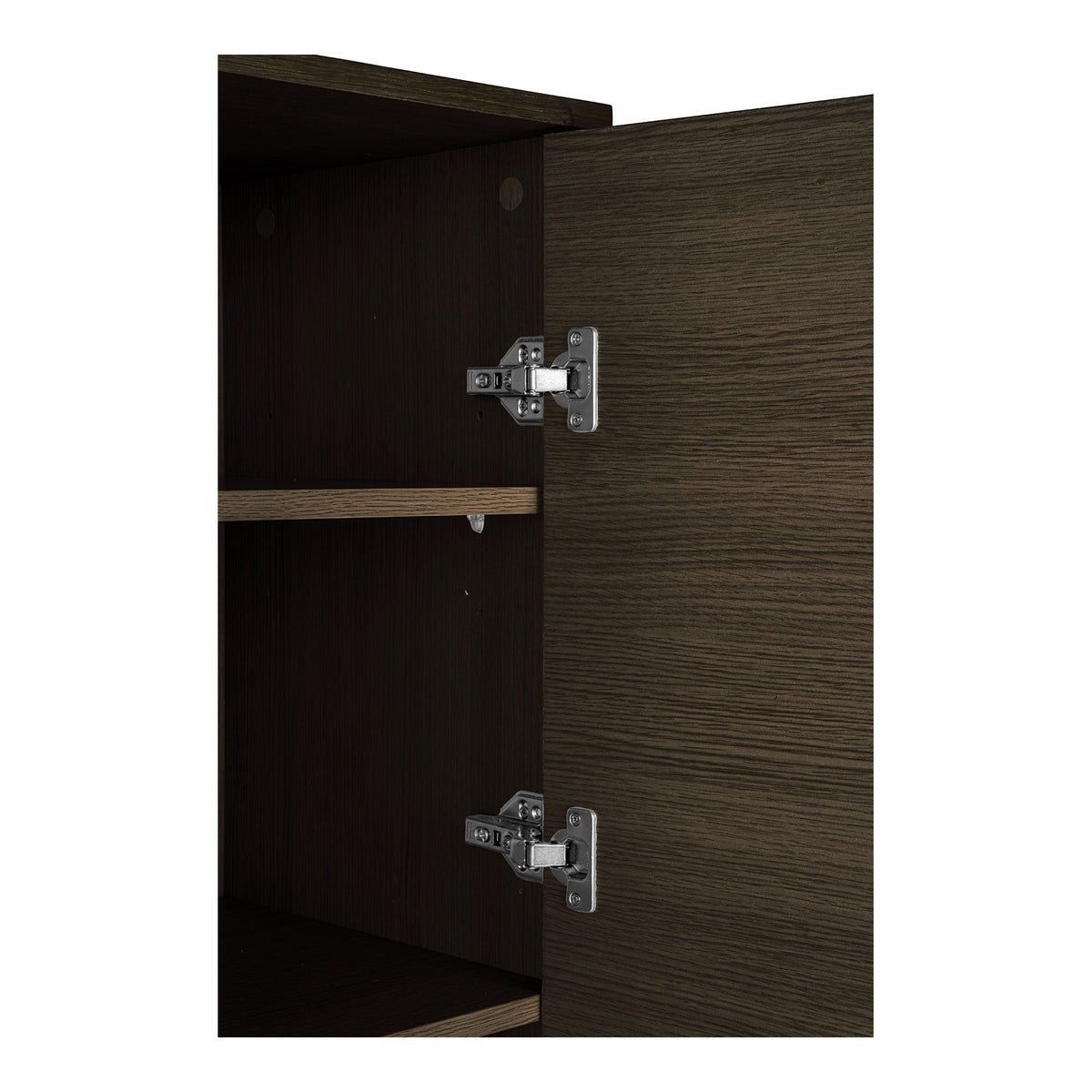 Gunnar Highboard mit 2 Türen – Furnier Eiche geräuchert, Beine Schwarz, 80 × 40 × 130 cm – Ansicht 5