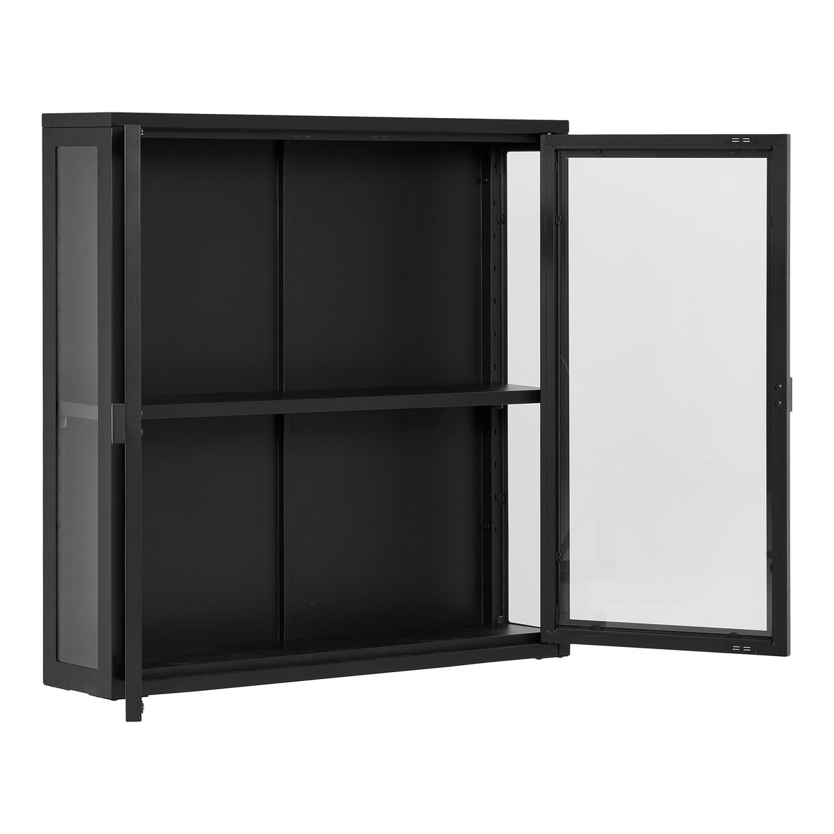Arlo Hängevitrine mit 2 Glastüren – Stahl Schwarz, 80 × 18 × 80 cm – Ansicht 4