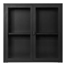 Arlo Hängevitrine mit 2 Glastüren – Stahl Schwarz, 80 × 18 × 80 cm von Luiva Living