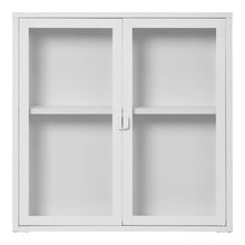 Arlo Hängevitrine mit 2 Glastüren – Stahl Weiß, 80 × 18 × 80 cm von Luiva Living