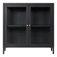 Joris Schrank mit 2 Glastüren – Stahl Schwarz, 80 × 35 × 80 cm von Luiva Living