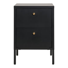 Joris Kommode mit 2 Schubladen – Stahl Schwarz, 40 × 40 × 59,5 cm von Luiva Living