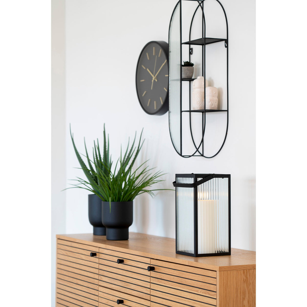Gunnar Sideboard – Eichenfurnier Natur, Beine Schwarz, 150 × 40 × 74 cm – Ansicht 8