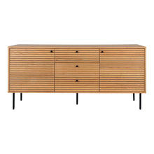 Gunnar Sideboard – Eichenfurnier Natur, Beine Schwarz, 150 × 40 × 74 cm von Luiva Living