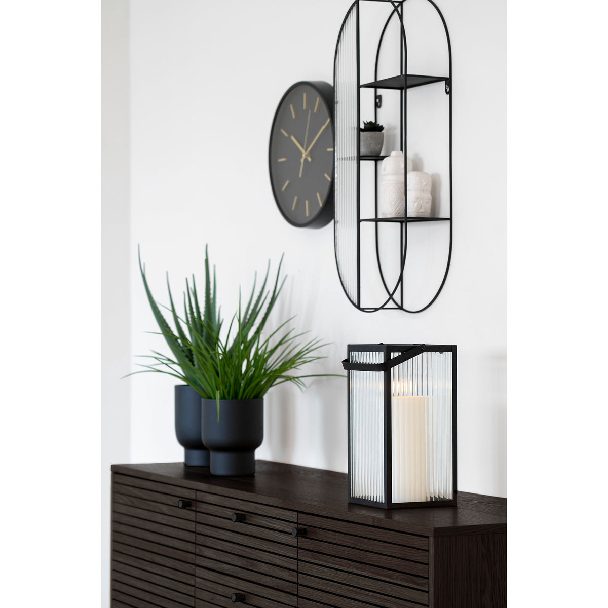 Gunnar Sideboard – Eichenfurnier Eiche geräuchert, Beine Schwarz, 150 × 40 × 74 cm – Ansicht 8
