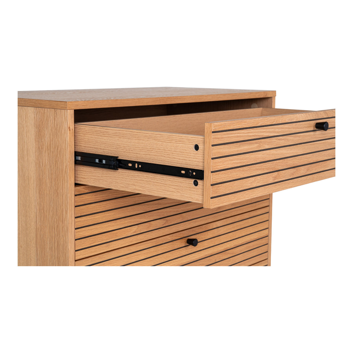 Gunnar Kommode – Eichenfurnier Natur, Beine Schwarz, 80 × 40 × 85 cm – Ansicht 5