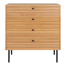 Gunnar Kommode – Eichenfurnier Natur, Beine Schwarz, 80 × 40 × 85 cm von Luiva Living