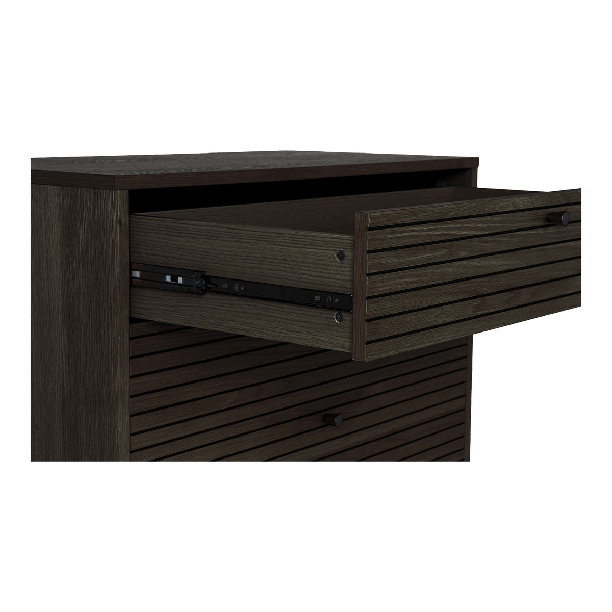 Gunnar Kommode – Eichenfurnier Eiche geräuchert, Beine Schwarz, 80 × 40 × 85 cm – Ansicht 5