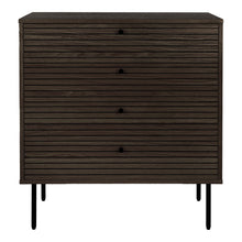 Gunnar Kommode – Eichenfurnier Eiche geräuchert, Beine Schwarz, 80 × 40 × 85 cm von Luiva Living