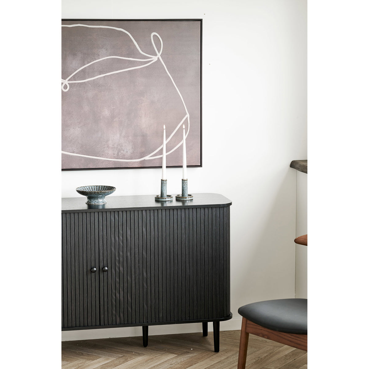 Arvid Sideboard – Schwarz, 140 × 40 × 79 cm – Ansicht 8