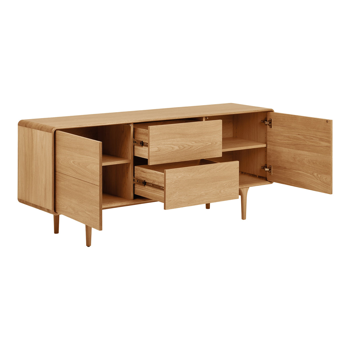Ylvi Sideboard – Eiche Natur, 180 × 45 × 75 cm – Ansicht 4