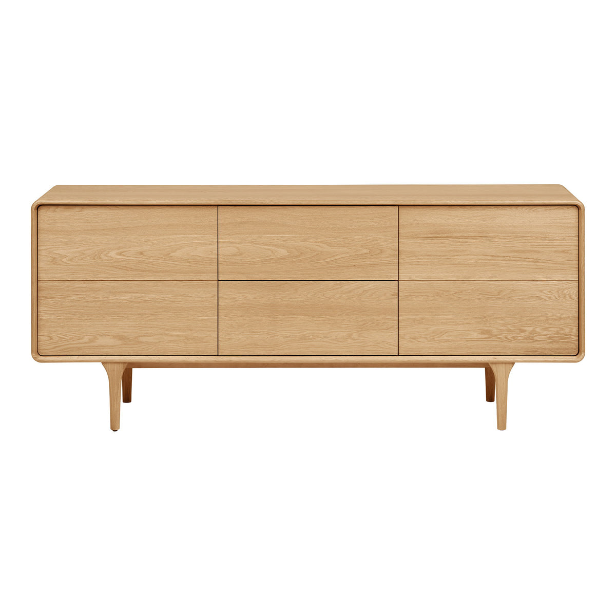 Ylvi Sideboard – Eiche Natur, 180 × 45 × 75 cm von Luiva Living
