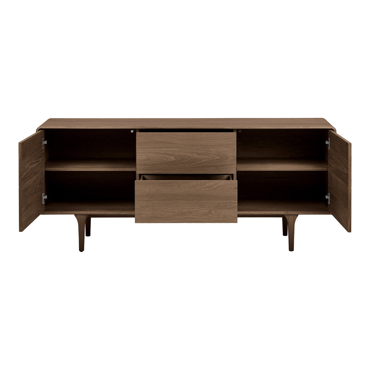 Ylvi Sideboard – Eiche Dunkelbraun, 180 × 45 × 75 cm – Ansicht 2