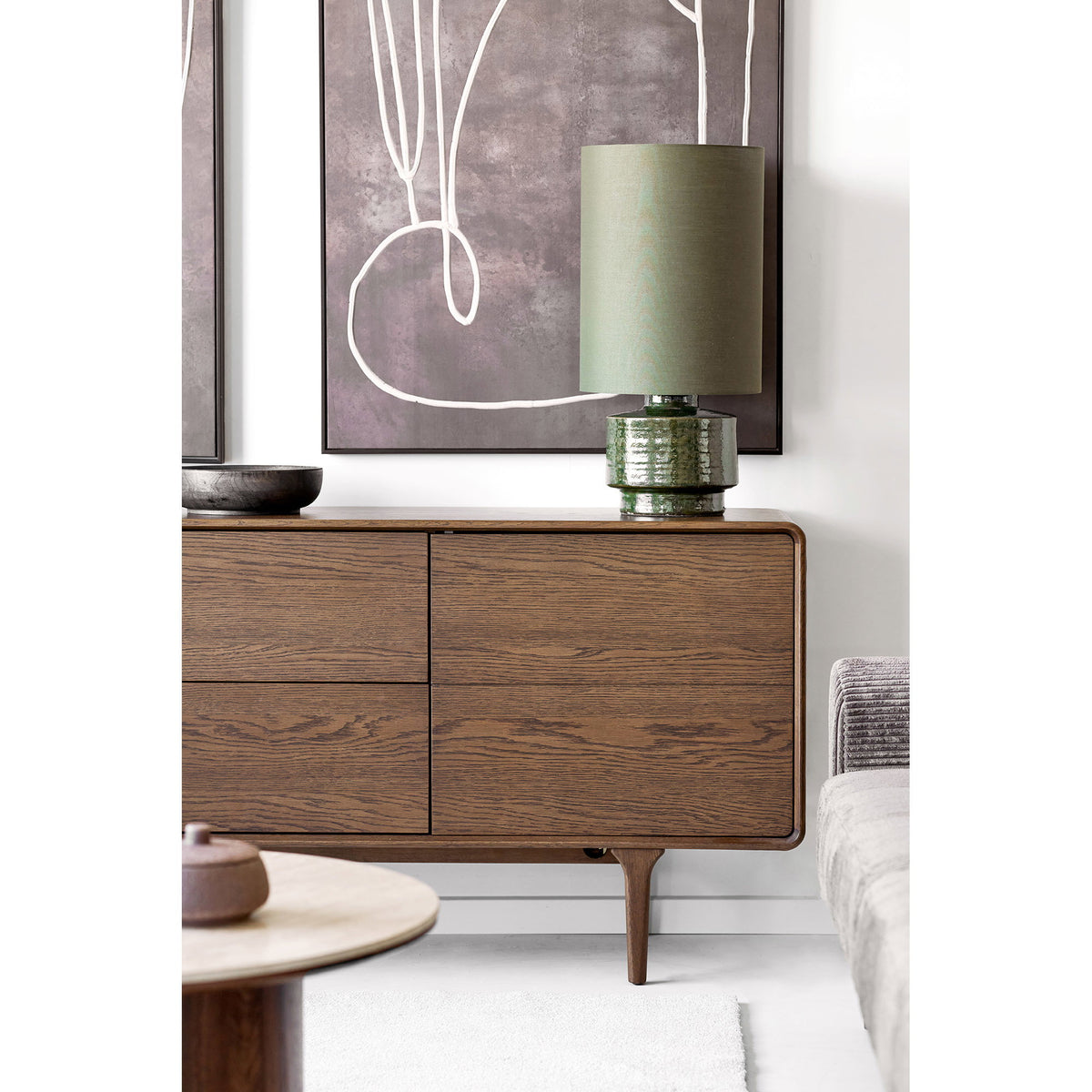 Ylvi Sideboard – Eiche Dunkelbraun, 180 × 45 × 75 cm – Ansicht 11