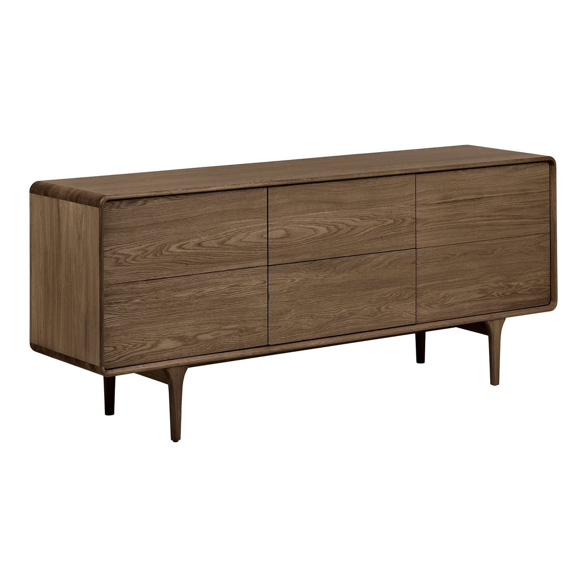 Ylvi Sideboard – Eiche Dunkelbraun, 180 × 45 × 75 cm – Ansicht 3
