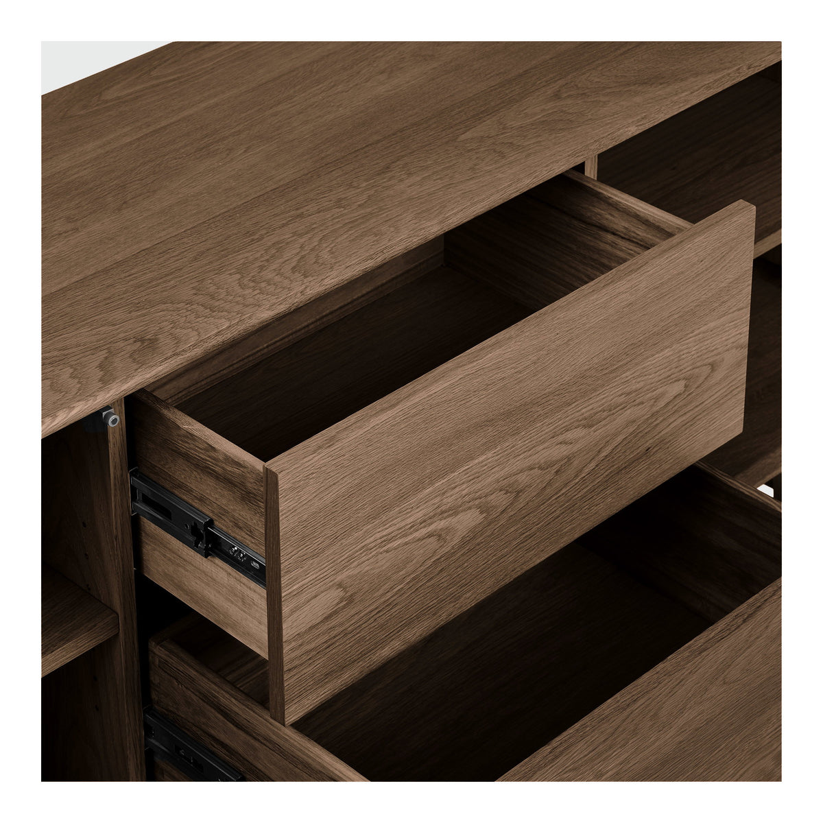 Ylvi Sideboard – Eiche Dunkelbraun, 180 × 45 × 75 cm – Ansicht 5