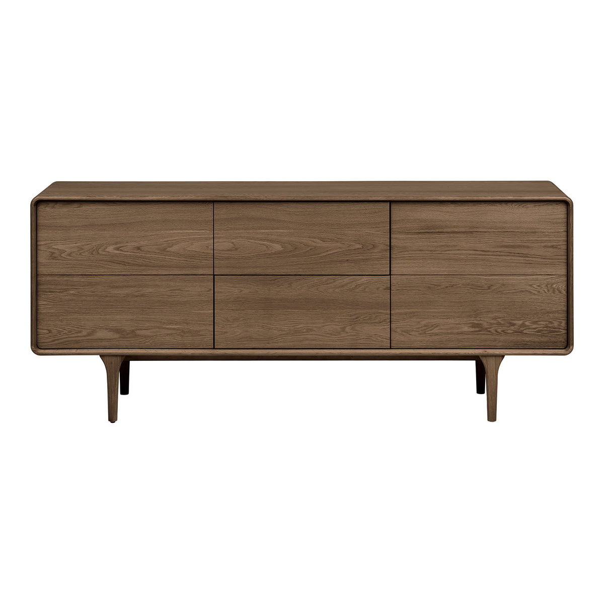Ylvi Sideboard – Eiche Dunkelbraun, 180 × 45 × 75 cm von Luiva Living