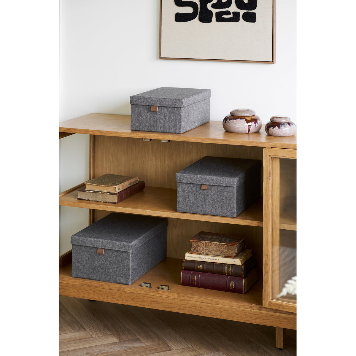 Fine Sideboard – Eiche Natur, 40 × 180 × 80 cm – Ansicht 9