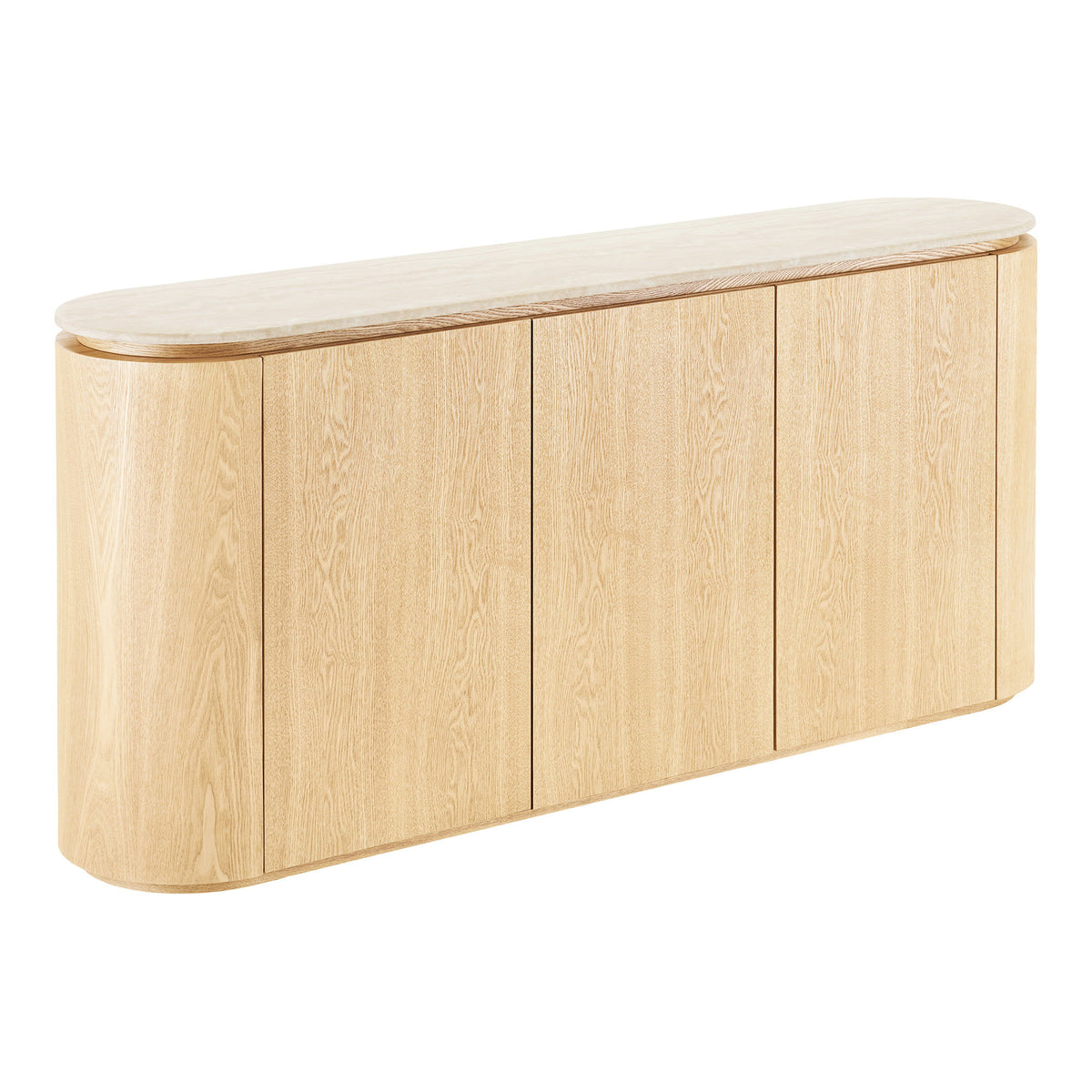 Eliza Sideboard – Granit/Eschenfurnier Natur/Cremeweiß, 180 × 40 × 85 cm – Ansicht 2
