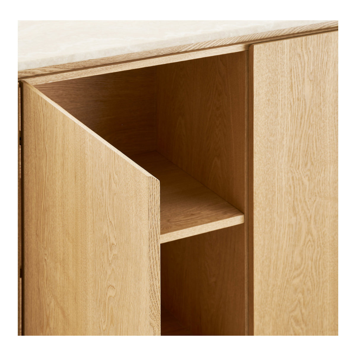 Eliza Sideboard – Granit/Eschenfurnier Natur/Cremeweiß, 180 × 40 × 85 cm – Ansicht 6