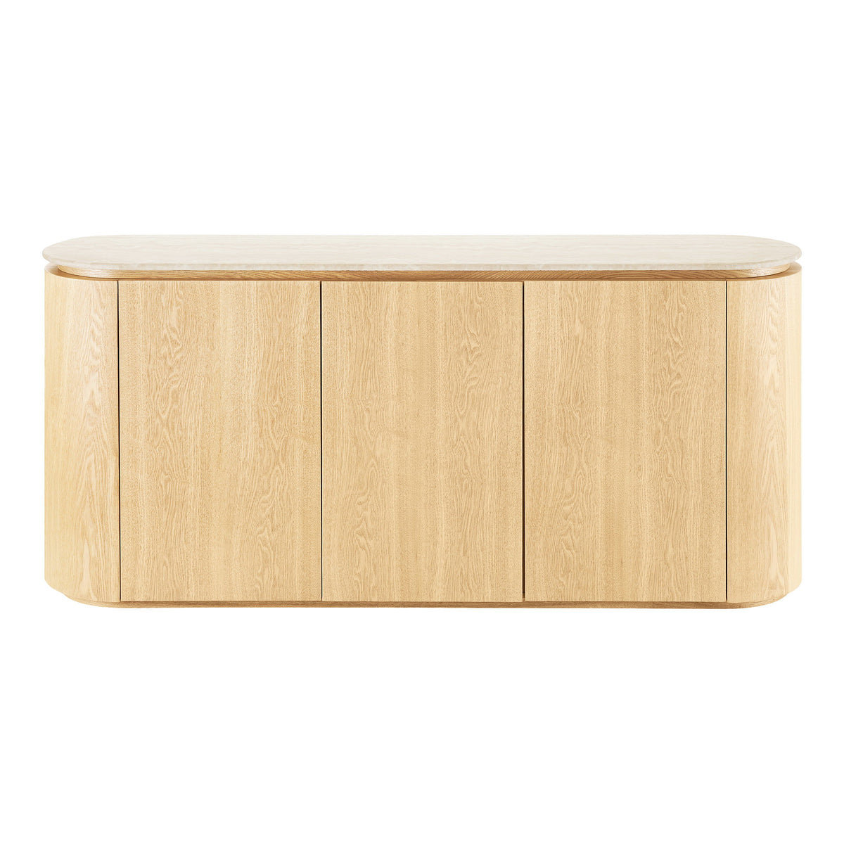 Eliza Sideboard – Granit/Eschenfurnier Natur/Cremeweiß, 180 × 40 × 85 cm von Luiva Living