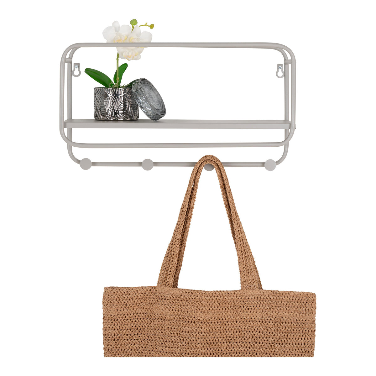 Rana Hutablage – Stahl Grau, 45 × 15 × 25 cm – Ansicht 2