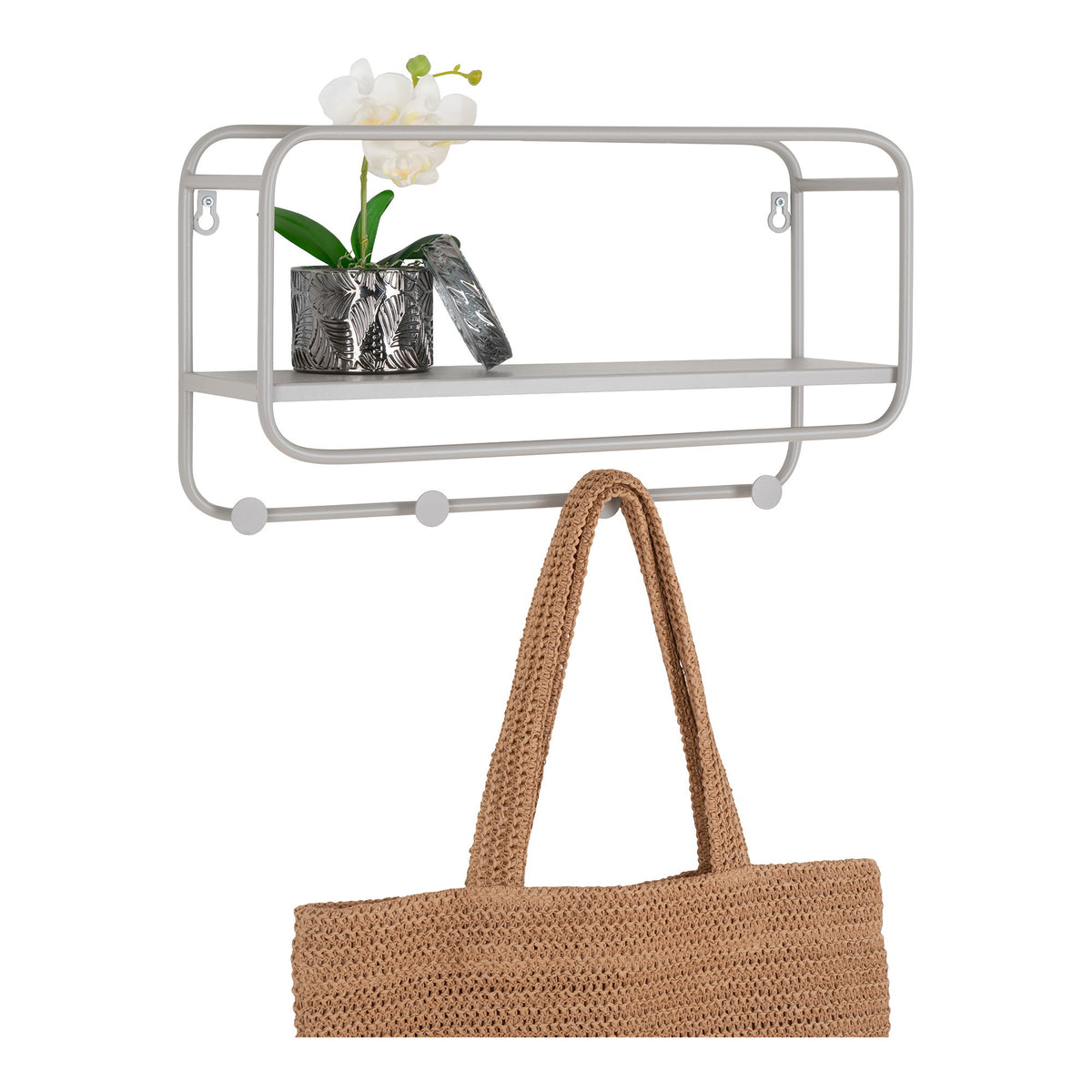 Rana Hutablage – Stahl Grau, 45 × 15 × 25 cm – Ansicht 4